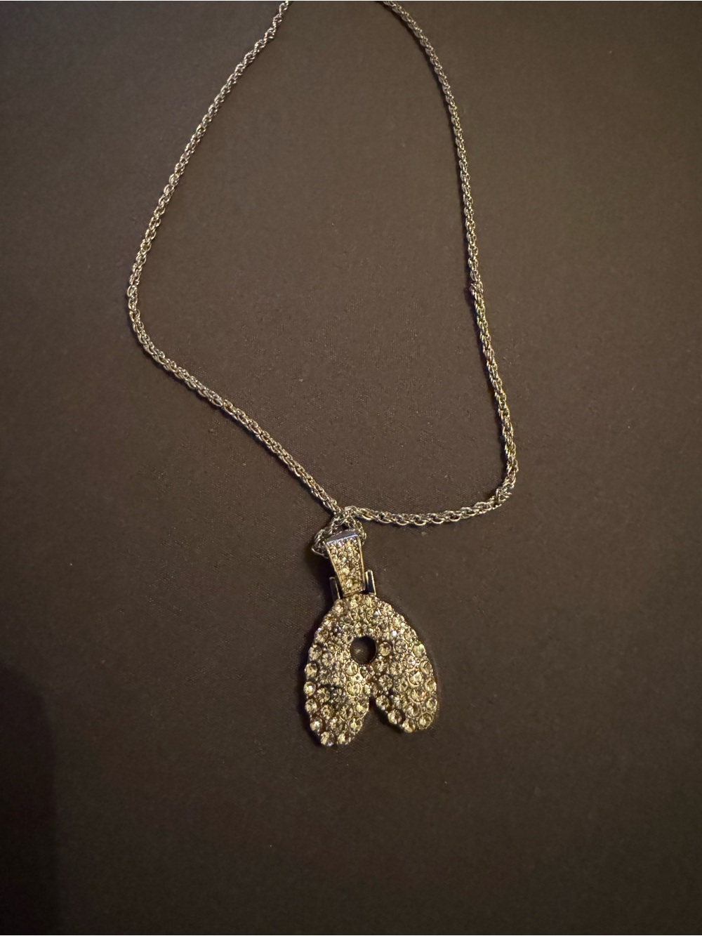 Silver Crystal Drop Pendant Necklace - Sparkling Silver Tone ‘A’